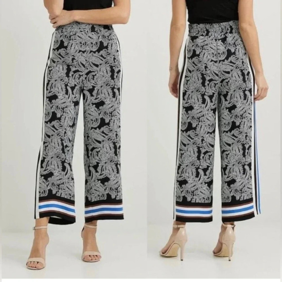 Joseph Ribkoff Women’s Lightweight Paisley Print Wide Leg Pant Casual Size 6 - Picture 1 of 6